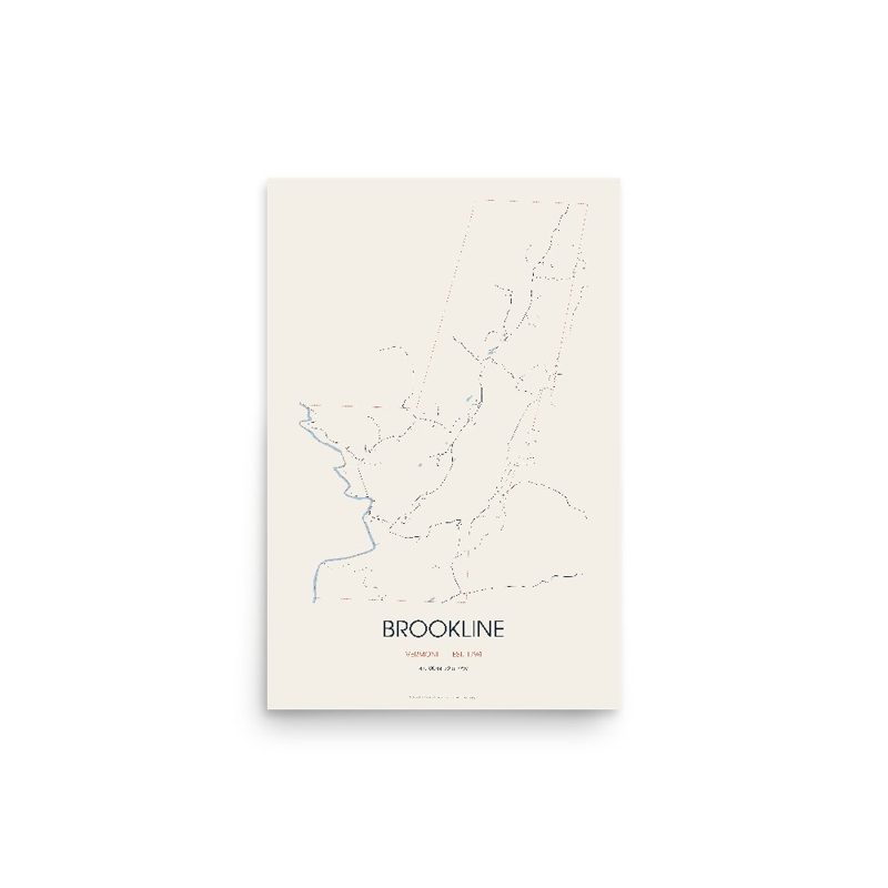 Brookline Street Map Poster · Linen