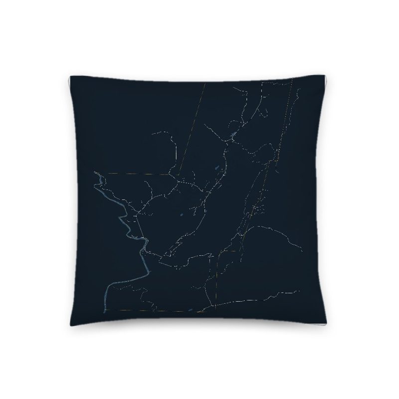 Brookline Map Throw Pillow