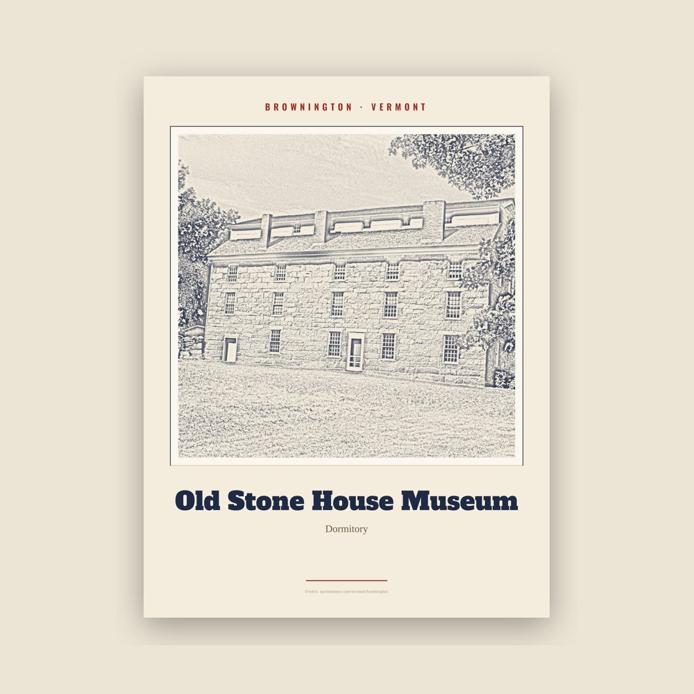 Brownington Old Stone House Museum Landmark Print