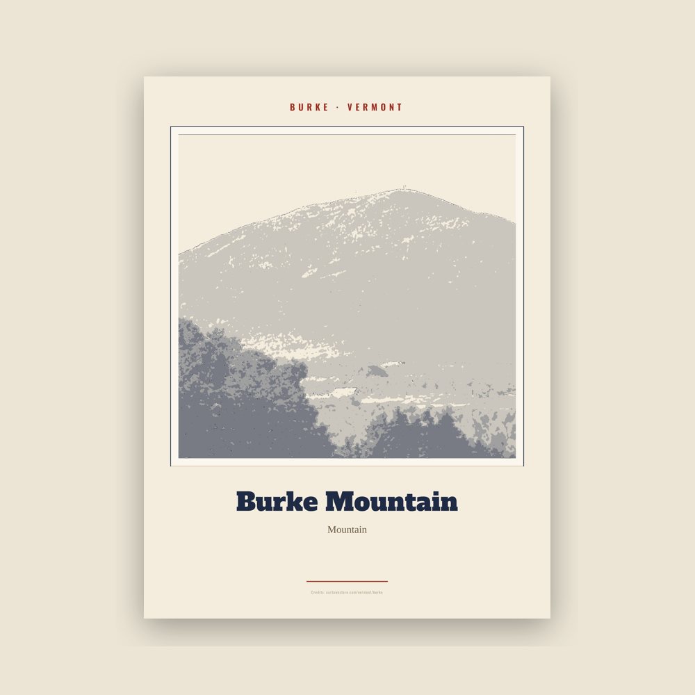 Burke Burke Mountain Landmark Print
