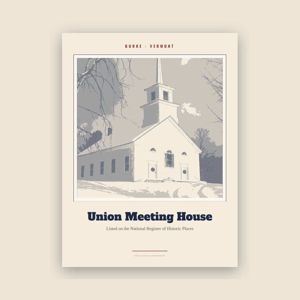 Burke Union Meeting House Landmark Print