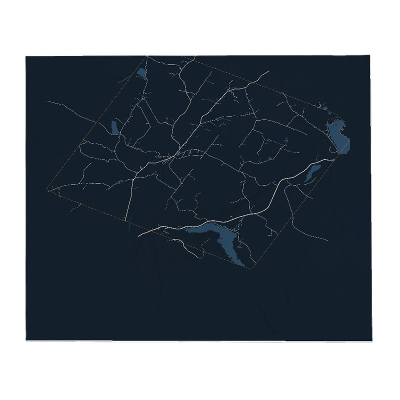 Cabot Street Map Throw Blanket