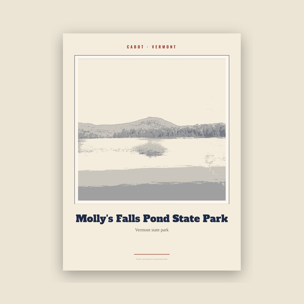Cabot Molly's Falls Pond State Park Landmark Print