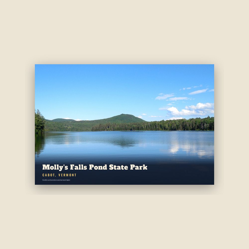 Cabot Molly's Falls Pond State Park Postcard