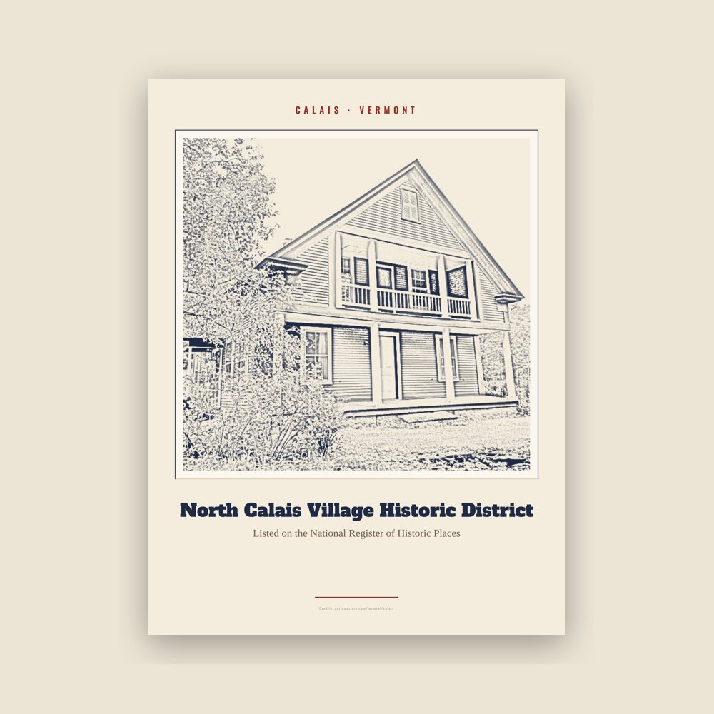 Calais North Calais Village Historic District Landmark Print
