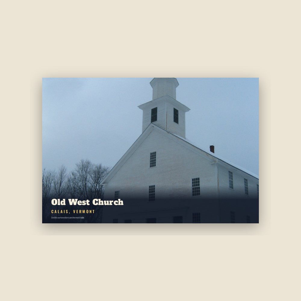 Calais Old West Church Postcard