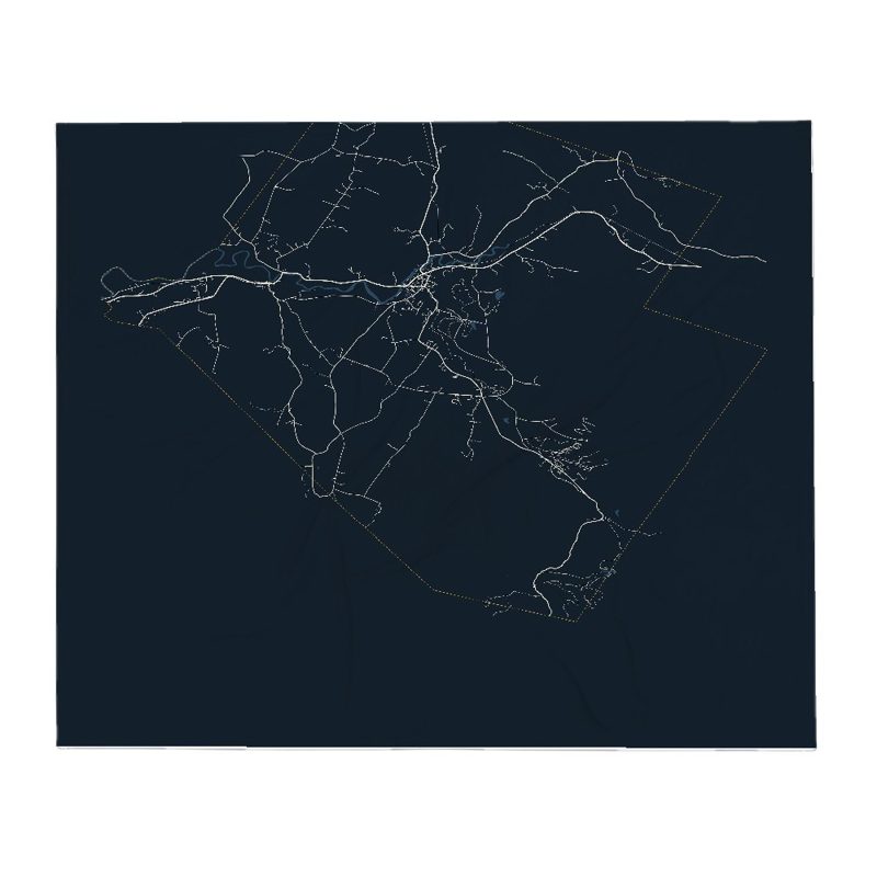 Cambridge Street Map Throw Blanket