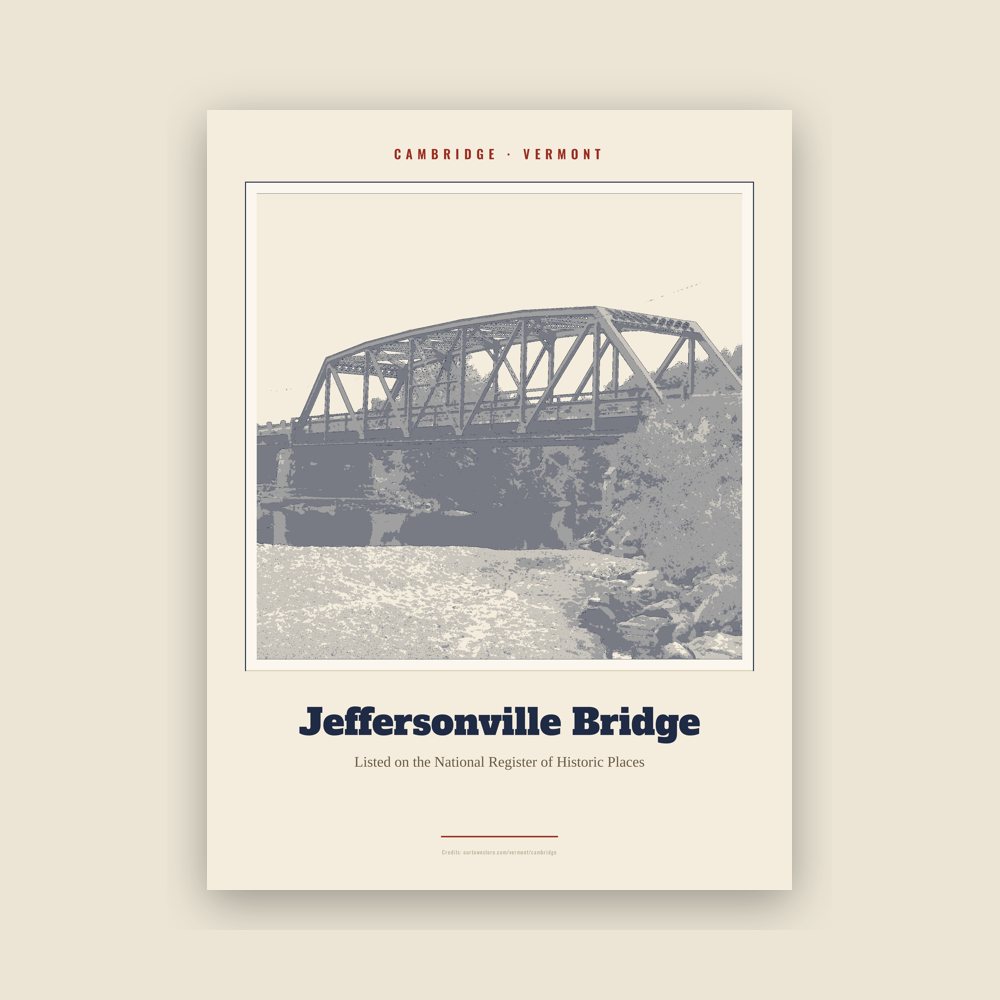 Cambridge Jeffersonville Bridge Landmark Print