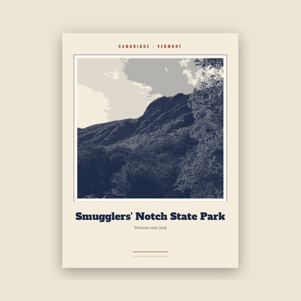 Cambridge Smugglers' Notch State Park Landmark Print