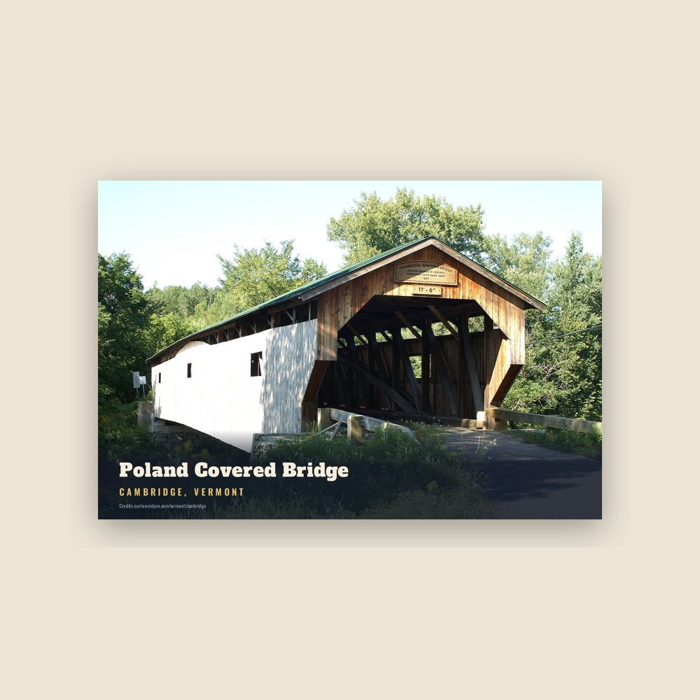 Cambridge Poland Covered Bridge Postcard
