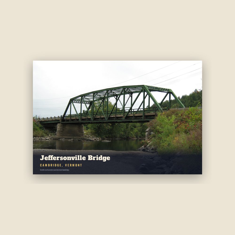 Cambridge Jeffersonville Bridge Postcard
