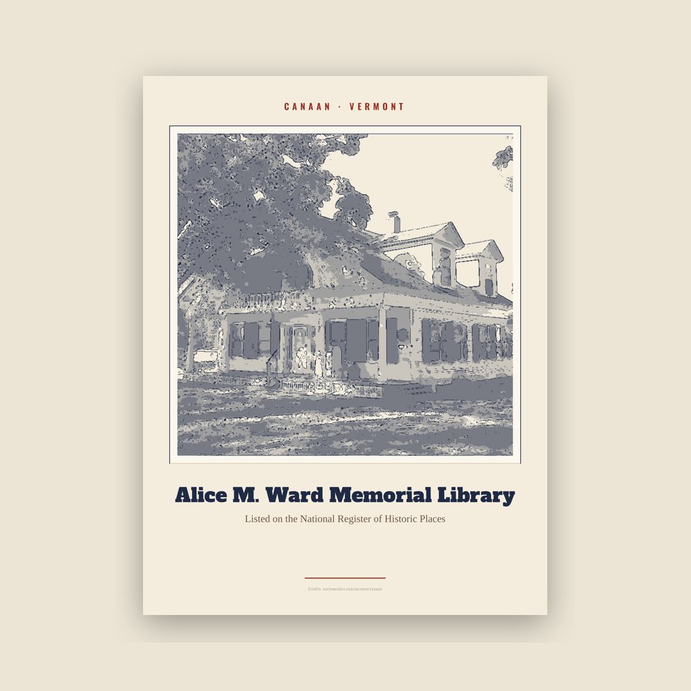 Canaan Alice M. Ward Memorial Library Landmark Print