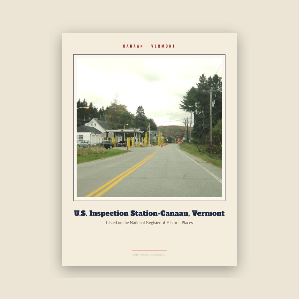 Canaan U.S. Inspection Station-Canaan, Vermont Landmark Print