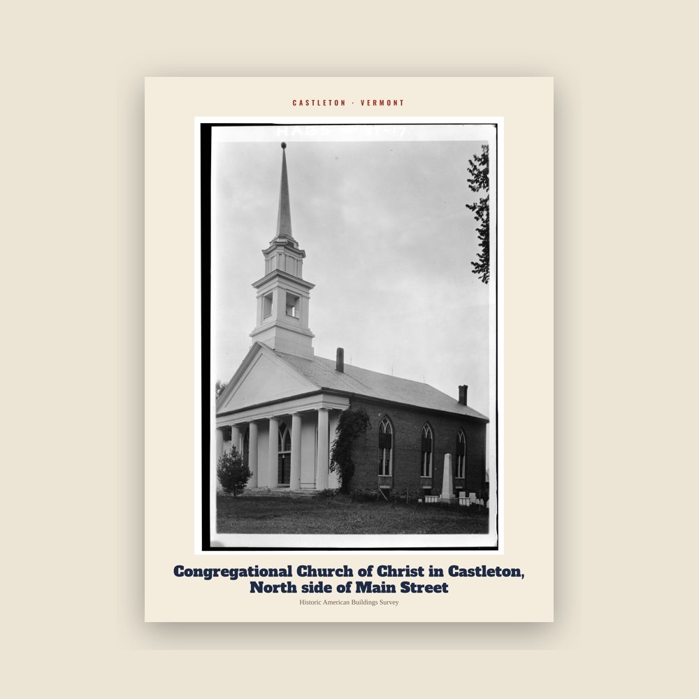 Castleton Congregational Church of Christ in Castleton, North side of Main Street Archive Print
