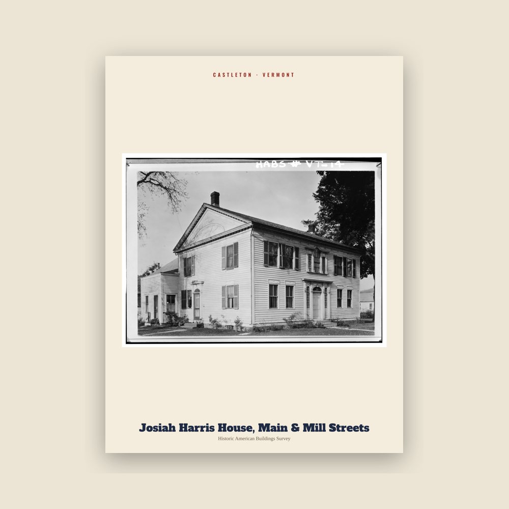 Castleton Josiah Harris House, Main & Mill Streets Archive Print