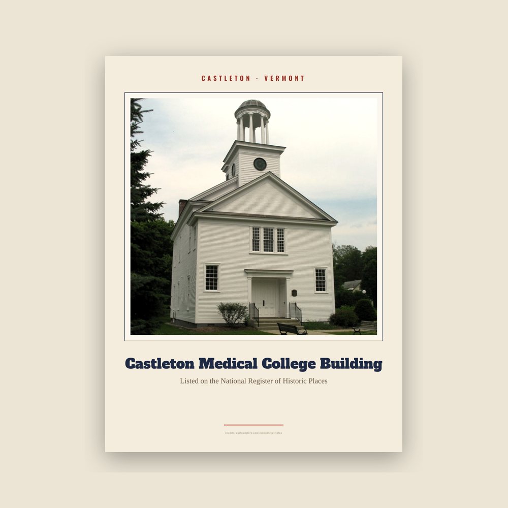 Castleton Castleton Medical College Building Landmark Print