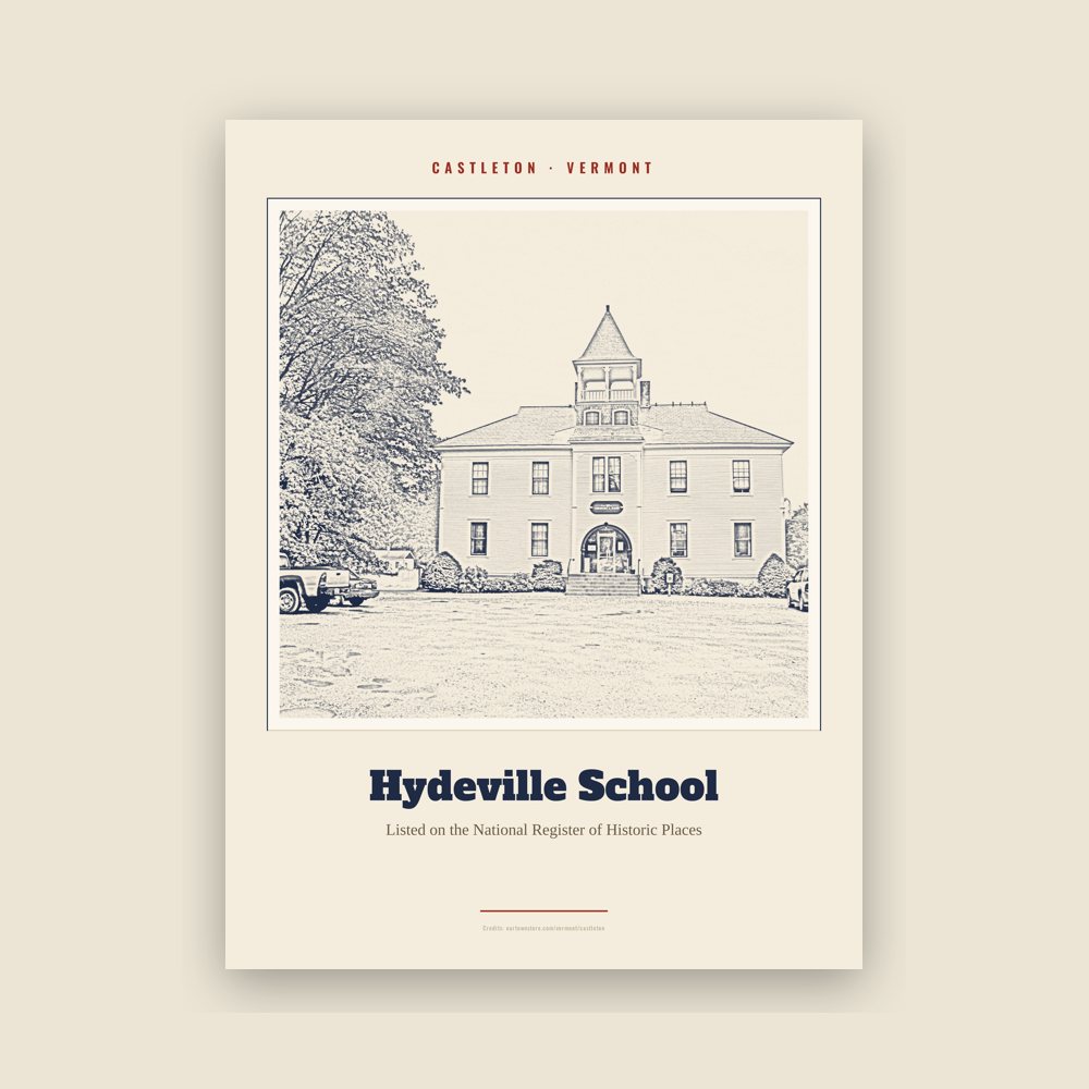 Castleton Hydeville School Landmark Print
