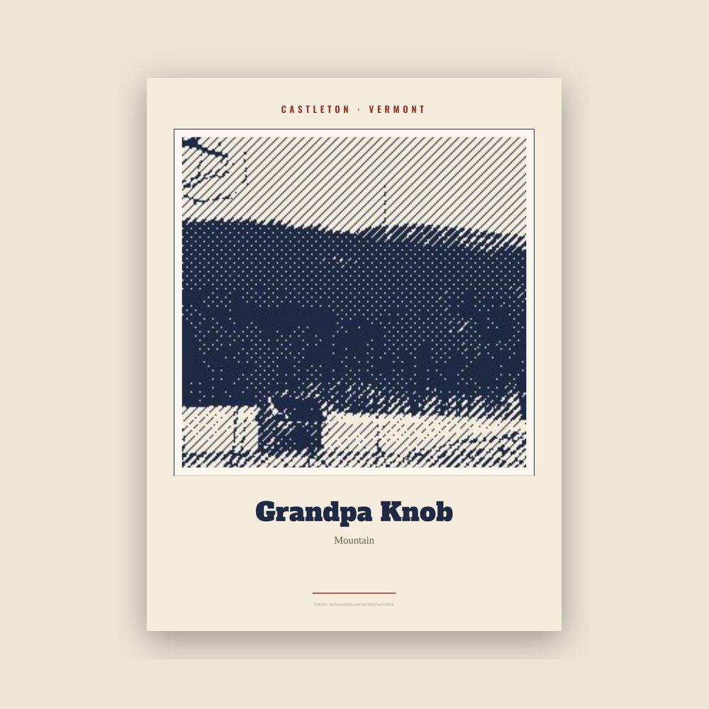 Castleton Grandpa Knob Landmark Print