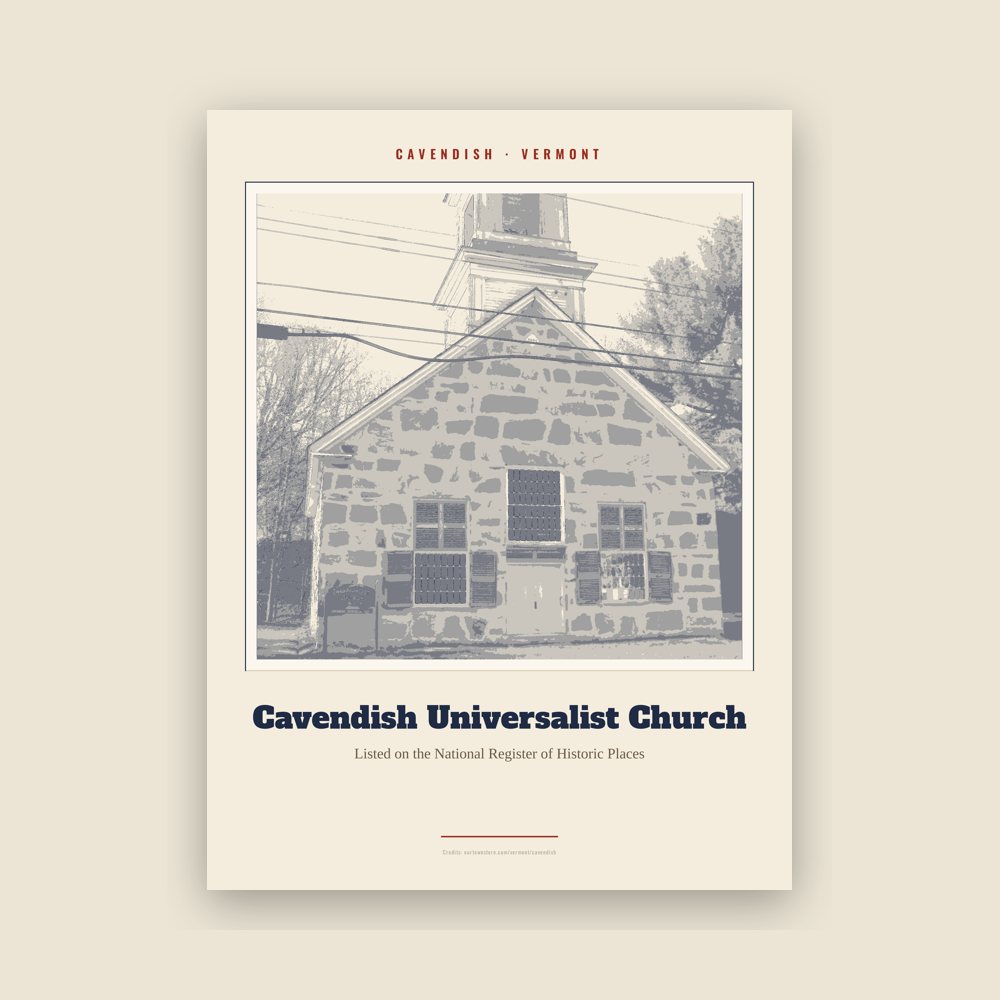 Cavendish Cavendish Universalist Church Landmark Print
