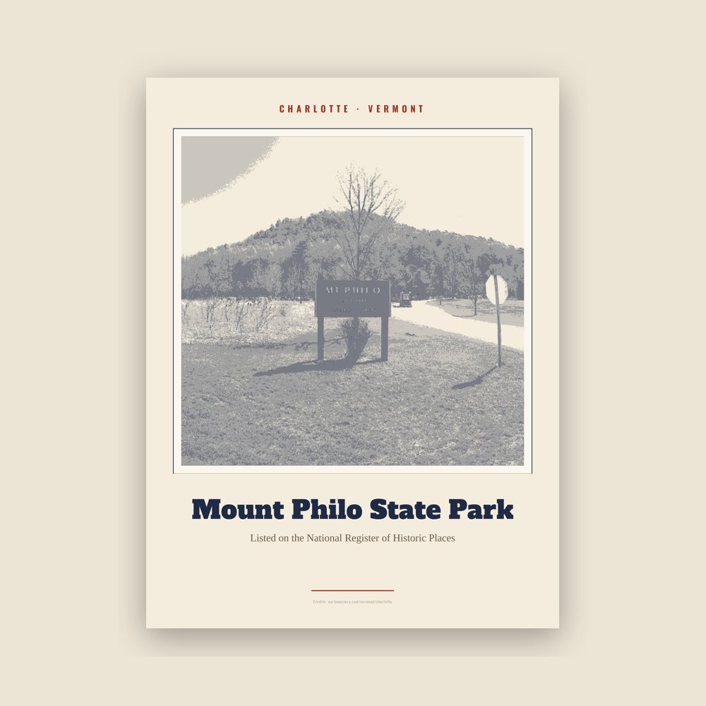 Charlotte Mount Philo State Park Landmark Print
