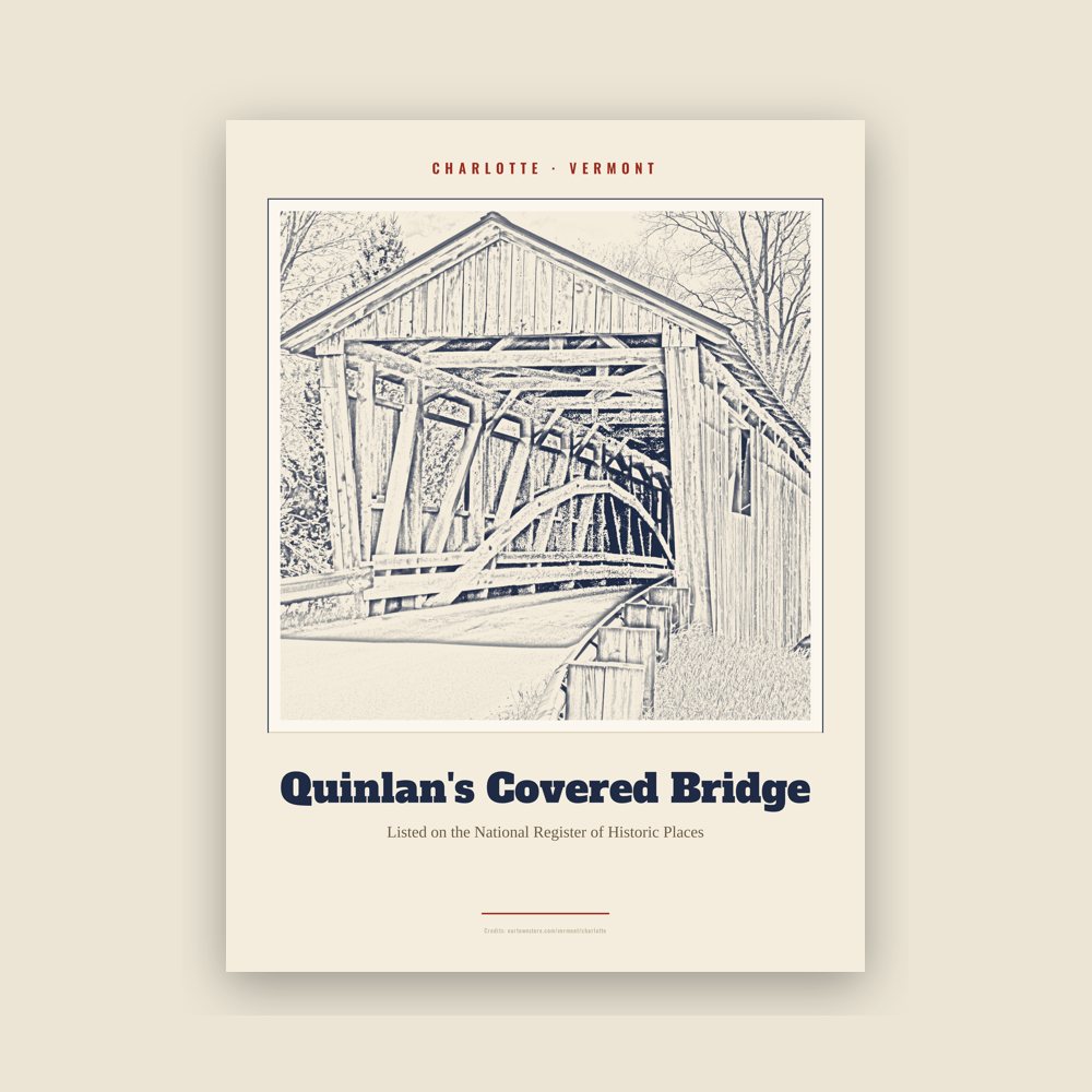 Charlotte Quinlan's Covered Bridge Landmark Print