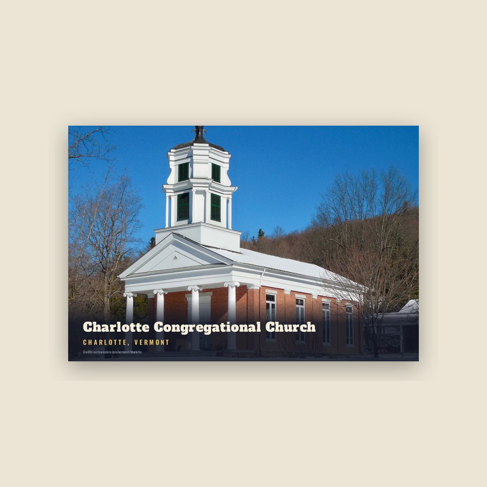 Charlotte Charlotte Congregational Church Postcard