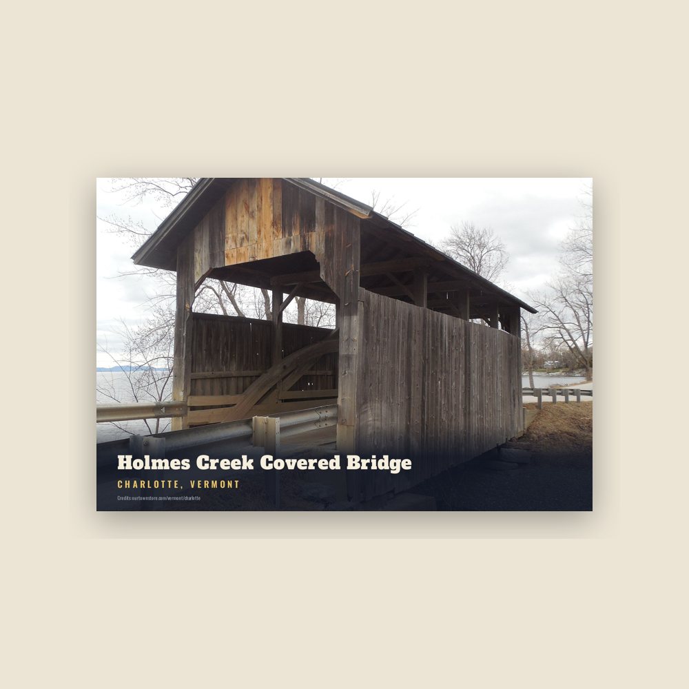 Charlotte Holmes Creek Covered Bridge Postcard
