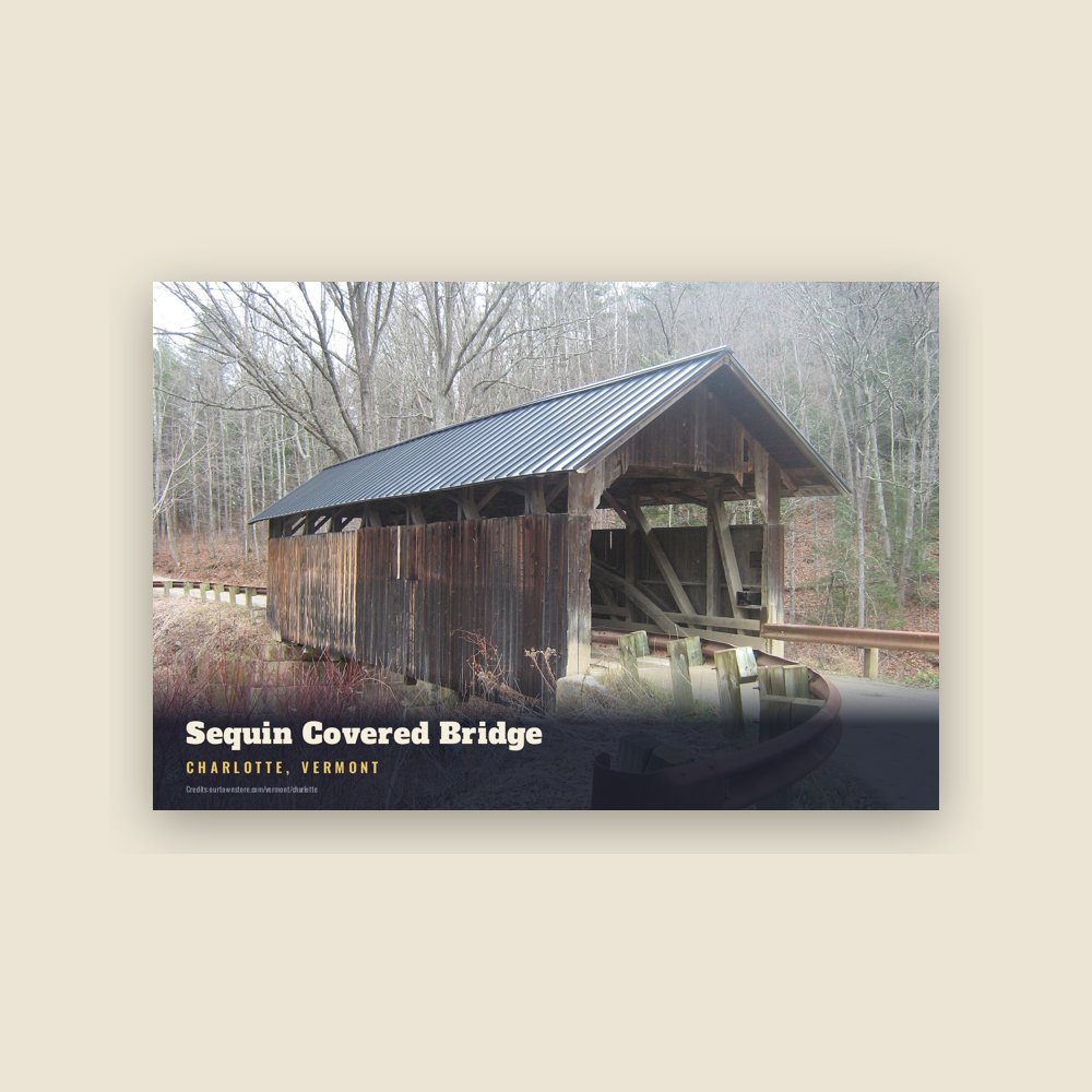 Charlotte Sequin Covered Bridge Postcard