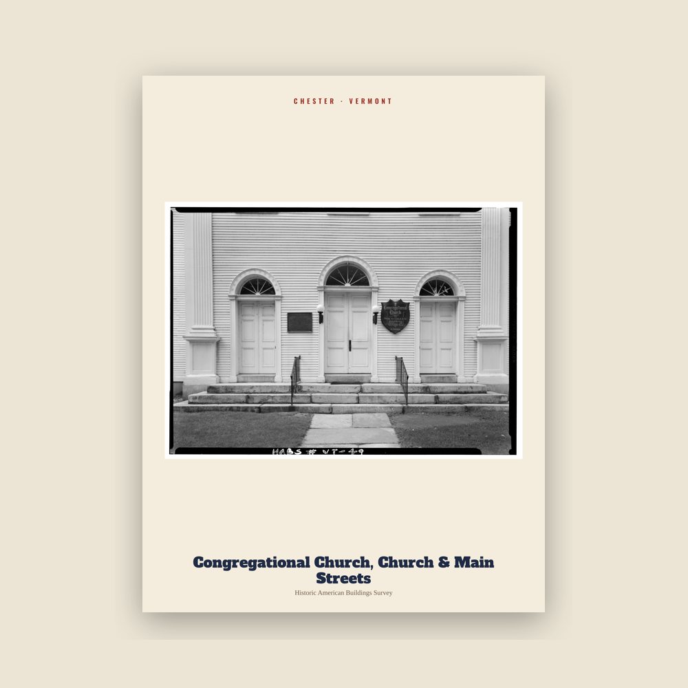 Chester Congregational Church, Church & Main Streets Archive Print