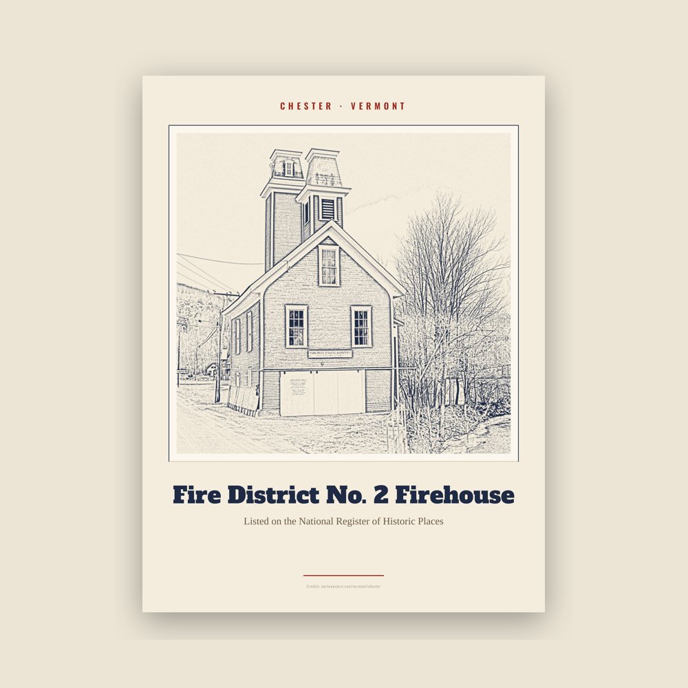 Chester Fire District No. 2 Firehouse Landmark Print