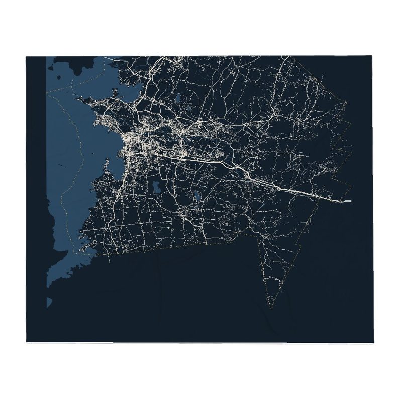 Chittenden Street Map Throw Blanket