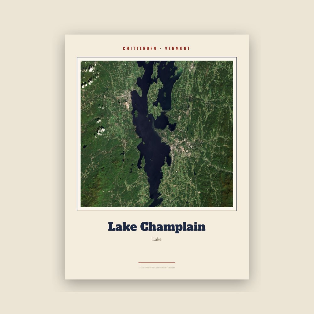 Chittenden Lake Champlain Landmark Print