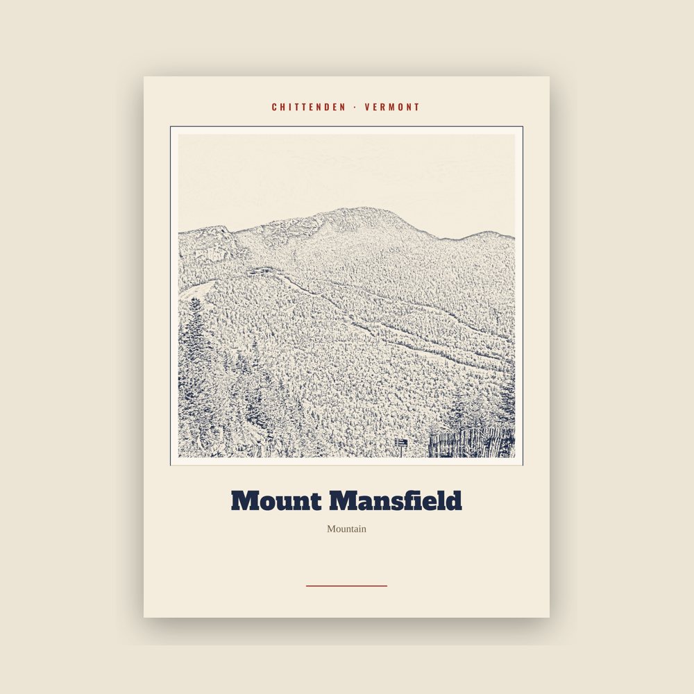 Chittenden Mount Mansfield Landmark Print