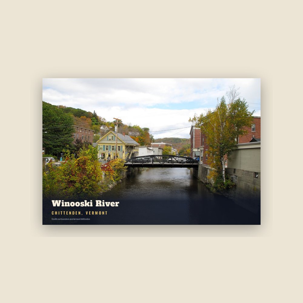 Chittenden Winooski River Postcard