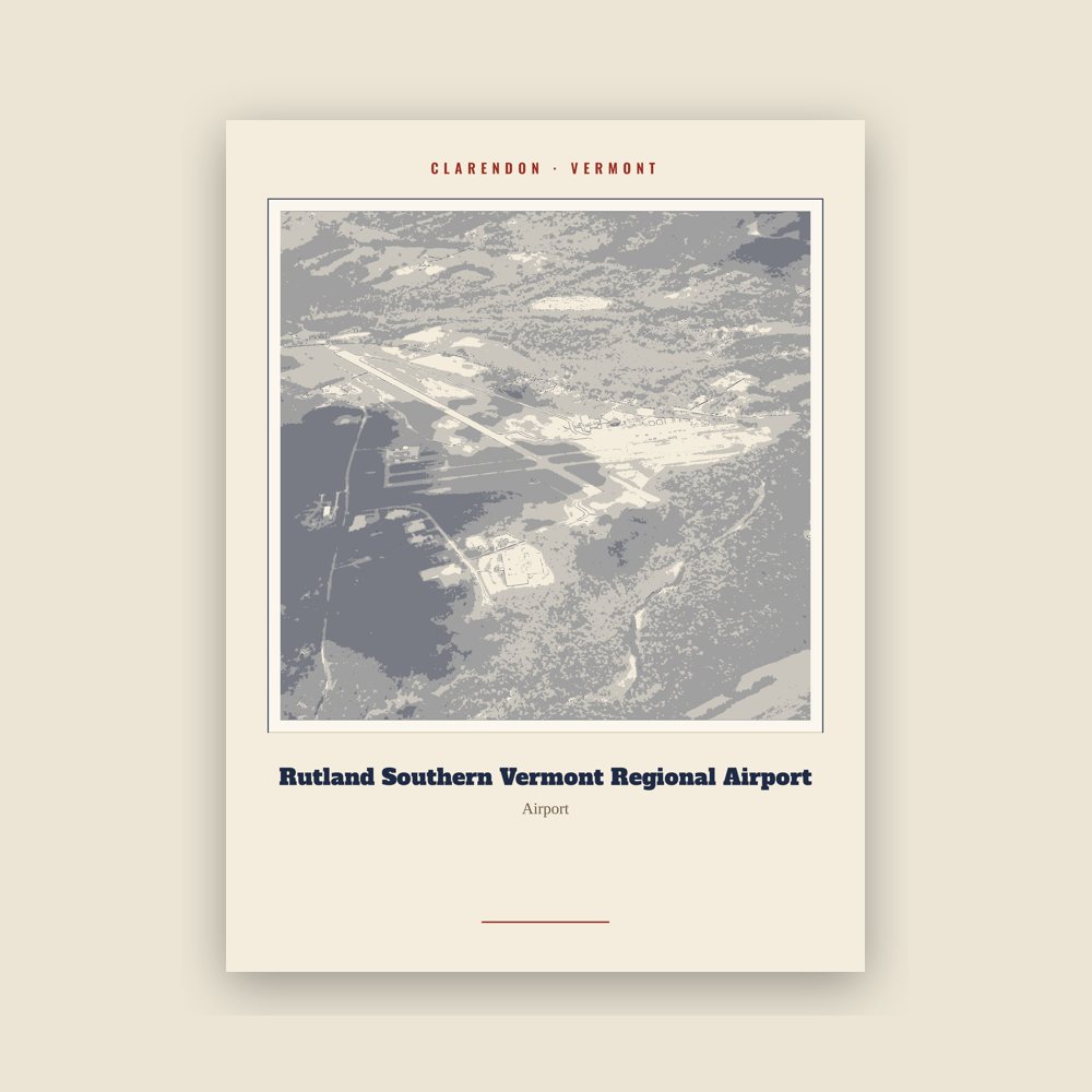 Clarendon Rutland Southern Vermont Regional Airport Landmark Print
