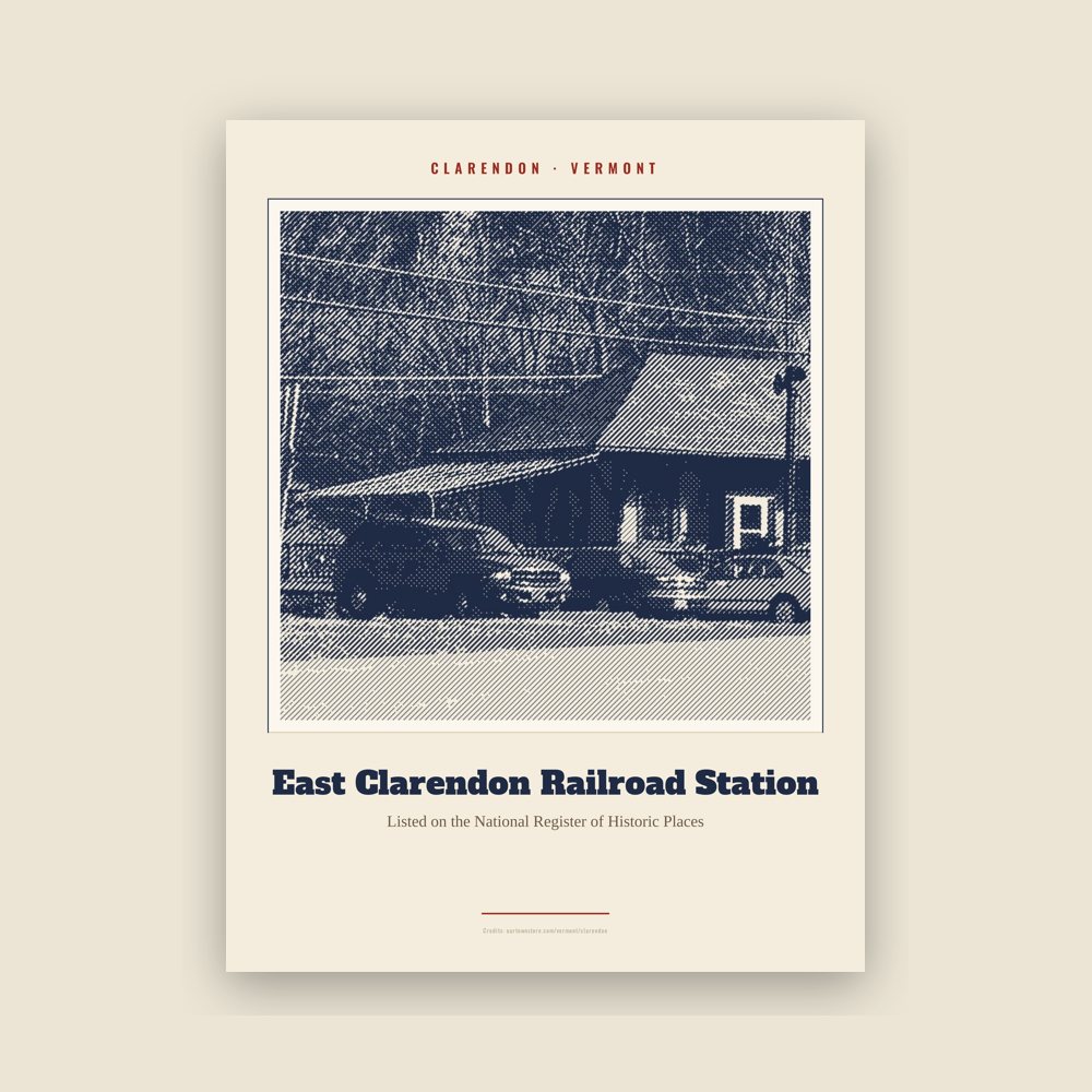 Clarendon East Clarendon Railroad Station Landmark Print
