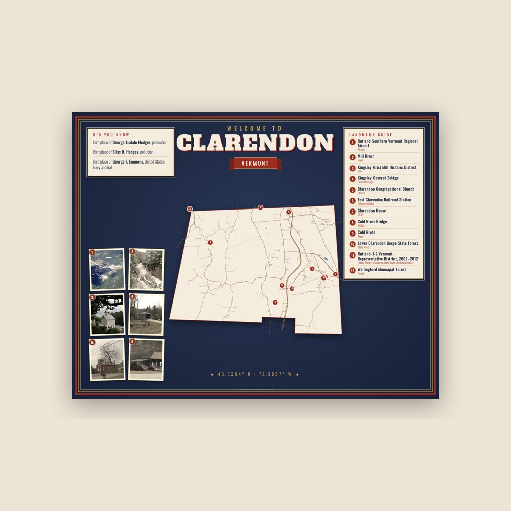 Clarendon Map Placemat