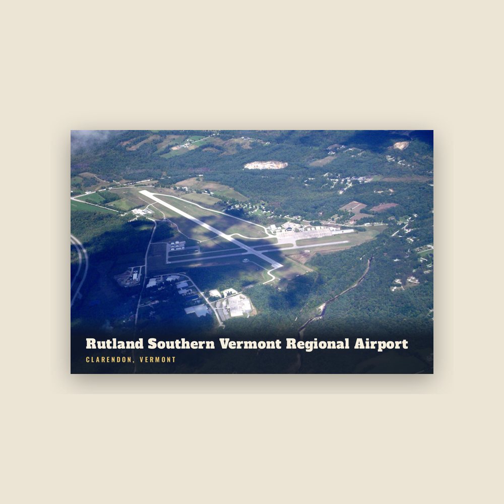Clarendon Rutland Southern Vermont Regional Airport Postcard