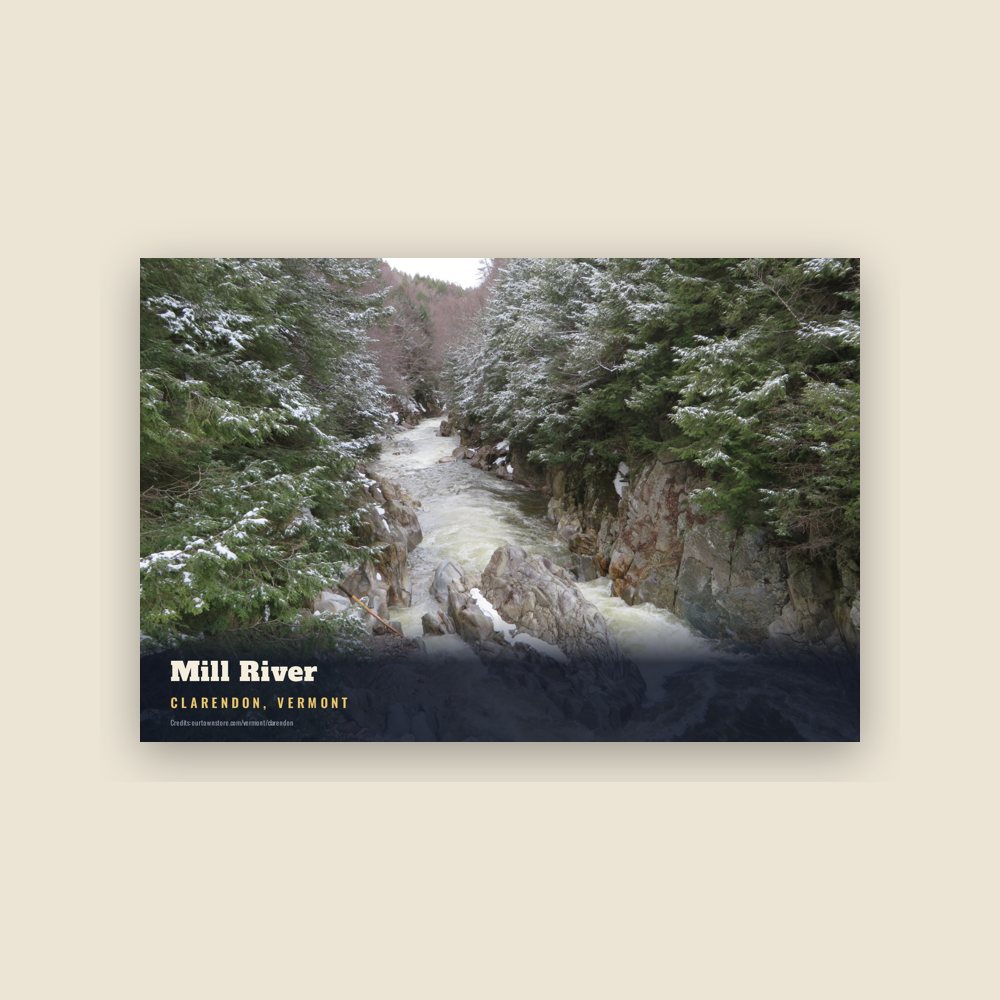 Clarendon Mill River Postcard