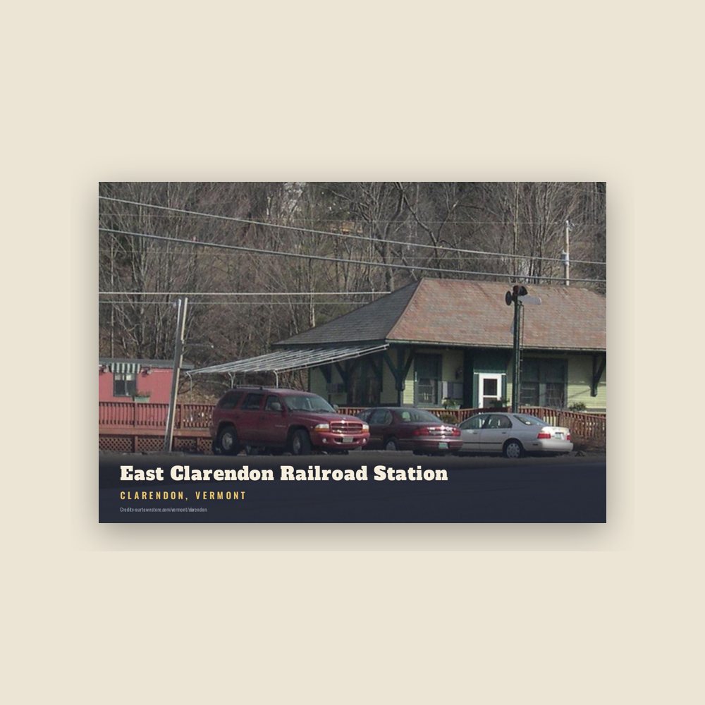 Clarendon East Clarendon Railroad Station Postcard