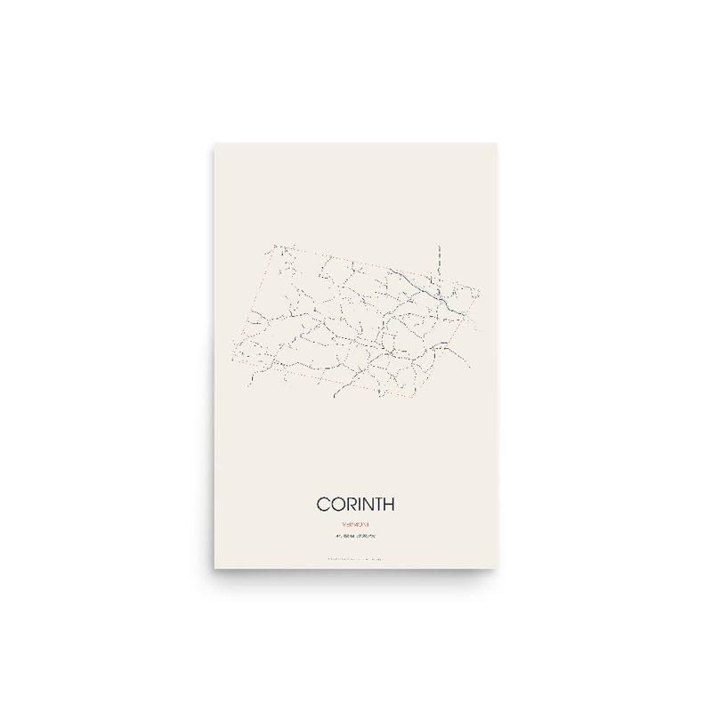 Corinth Street Map Poster · Linen