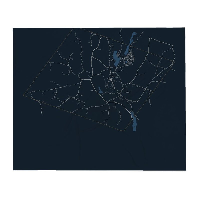Craftsbury Street Map Throw Blanket