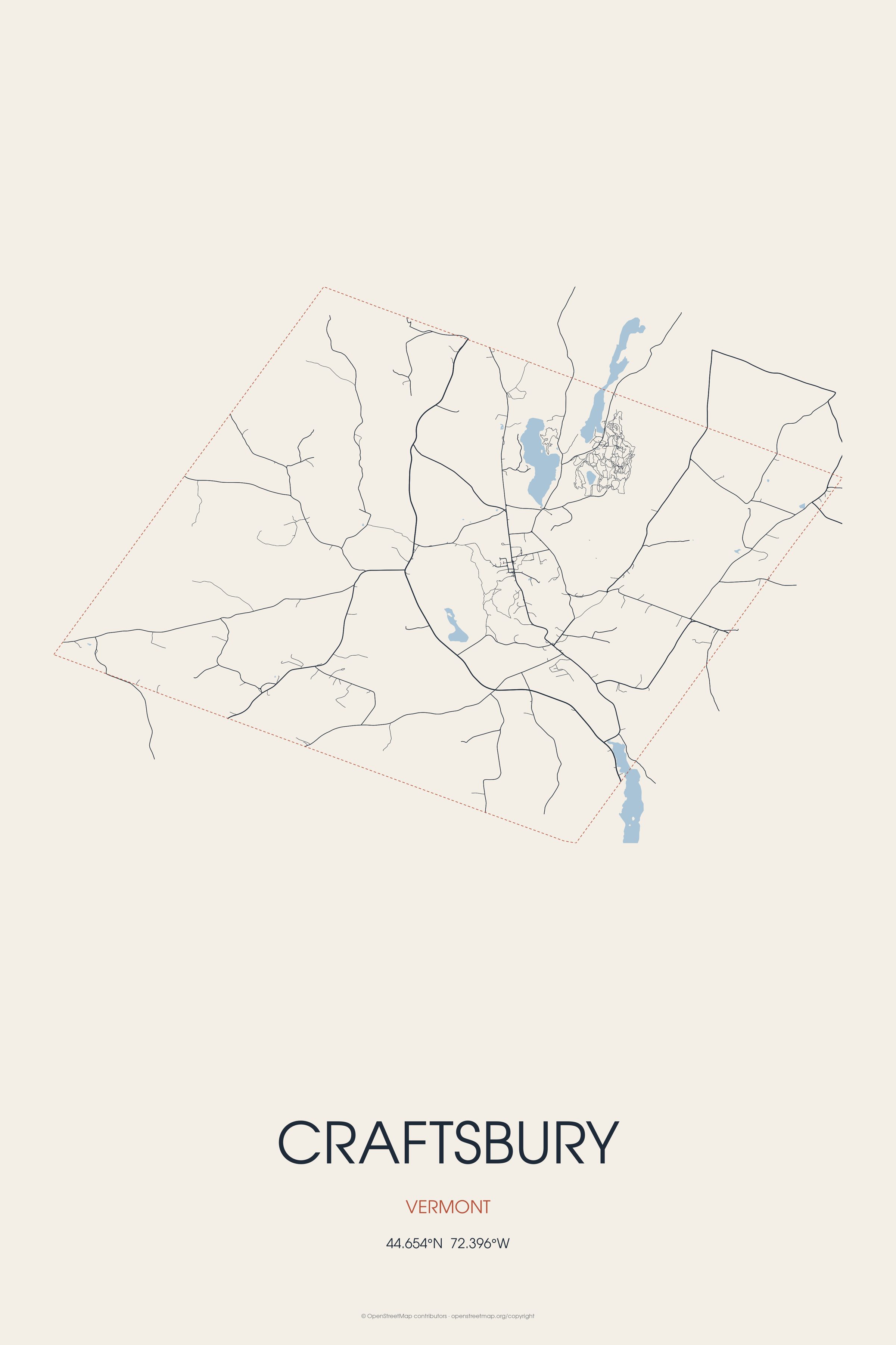 Street map of Craftsbury, Vermont