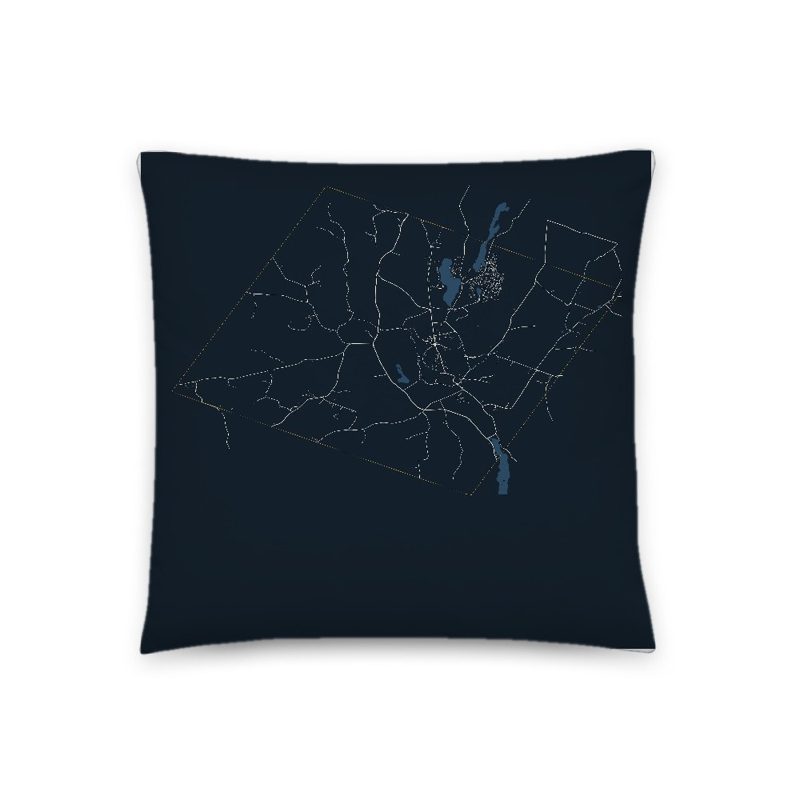 Craftsbury Map Throw Pillow