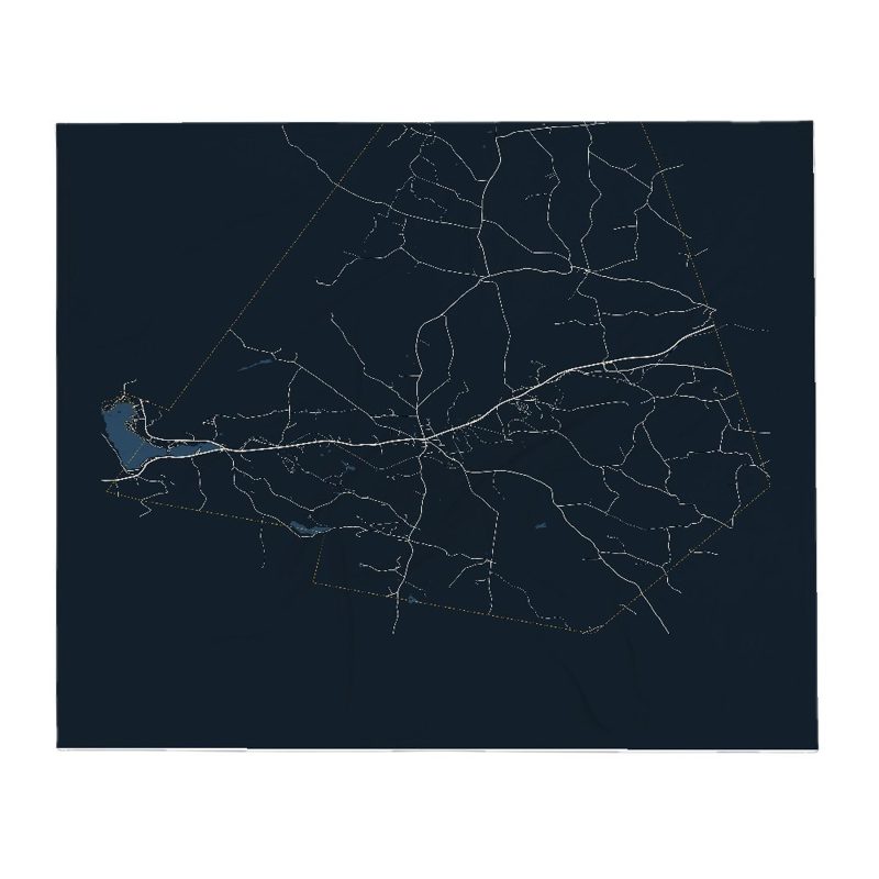 Danville Street Map Throw Blanket