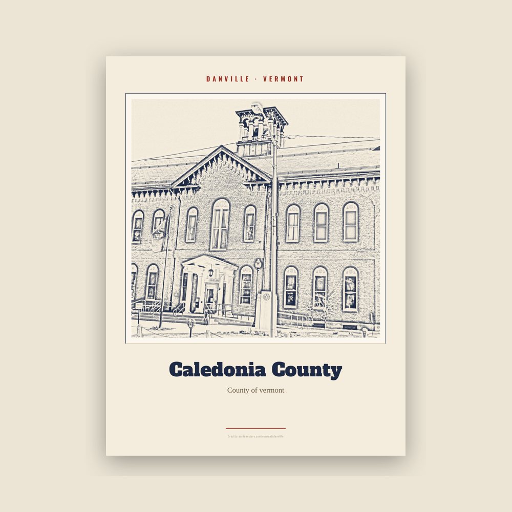 Danville Caledonia County Landmark Print