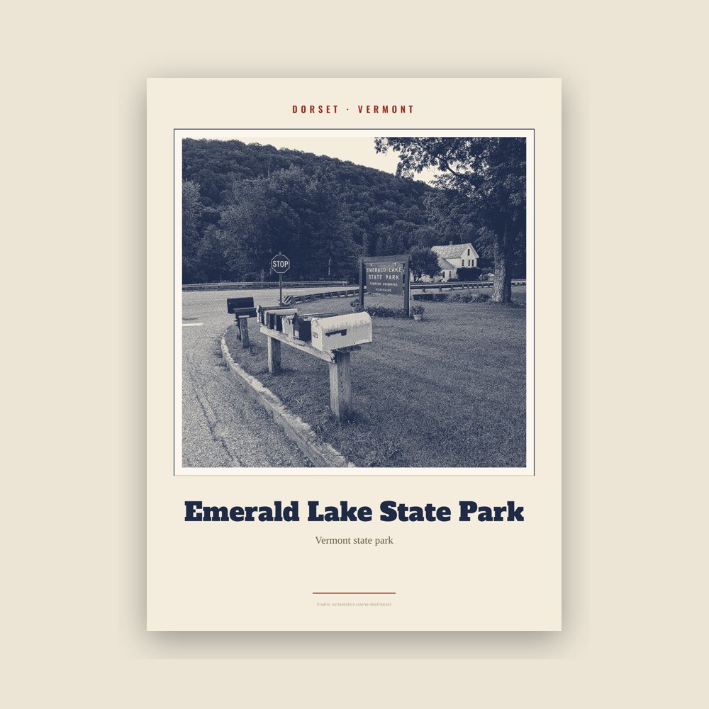 Dorset Emerald Lake State Park Landmark Print