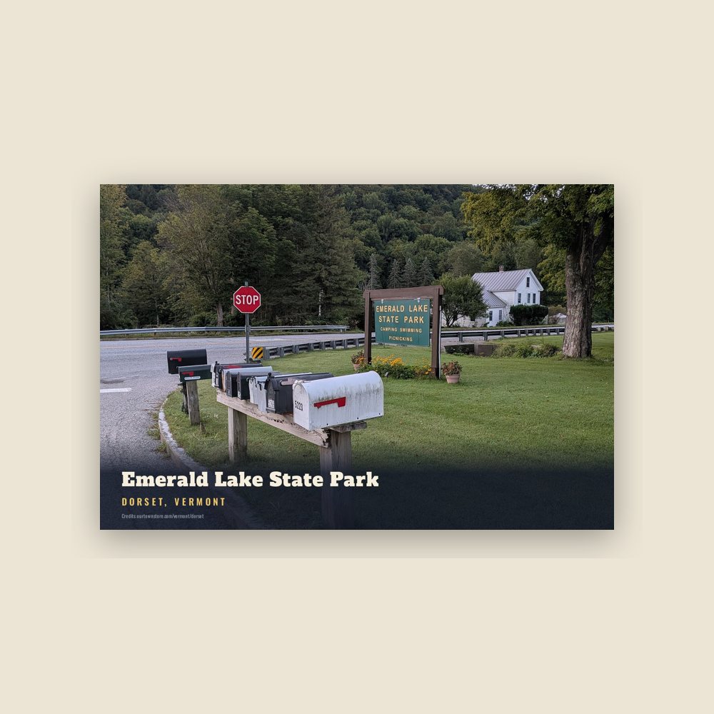 Dorset Emerald Lake State Park Postcard