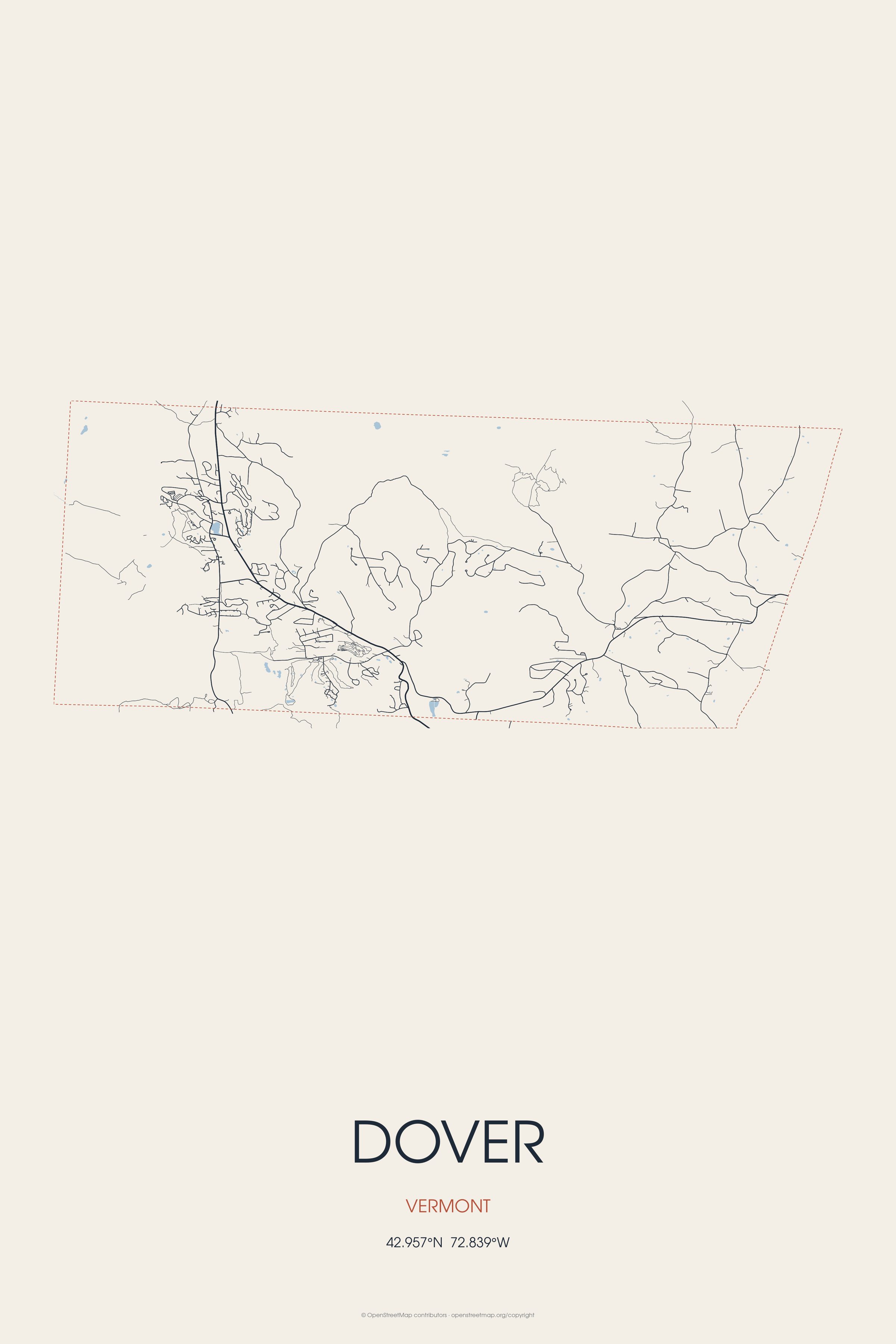 Street map of Dover, Vermont