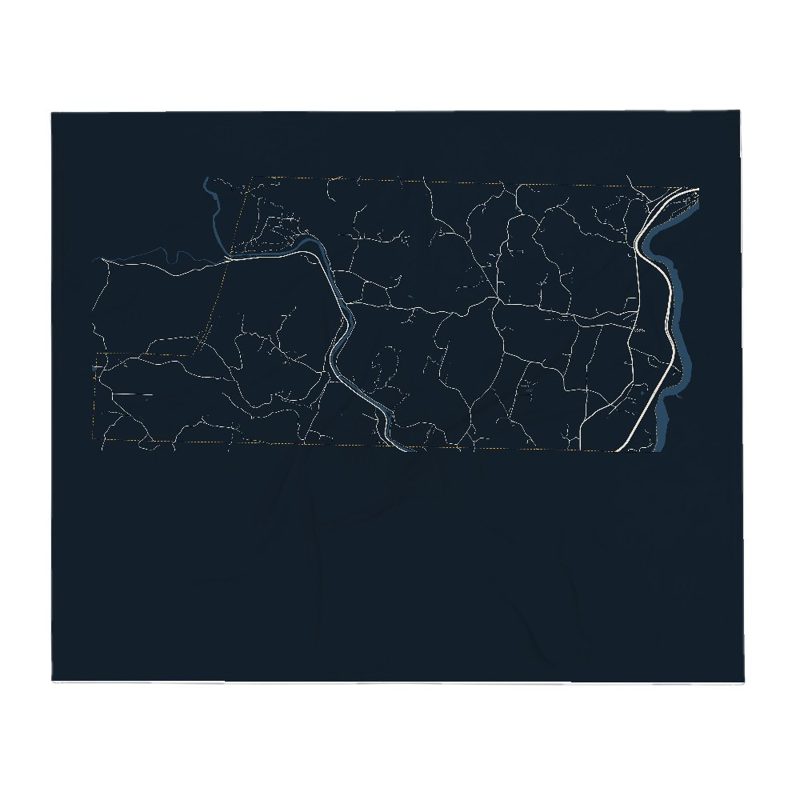 Dummerston Street Map Throw Blanket